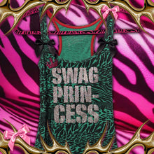 Load image into Gallery viewer, swag princess teal zebra leopard tank top Medium
