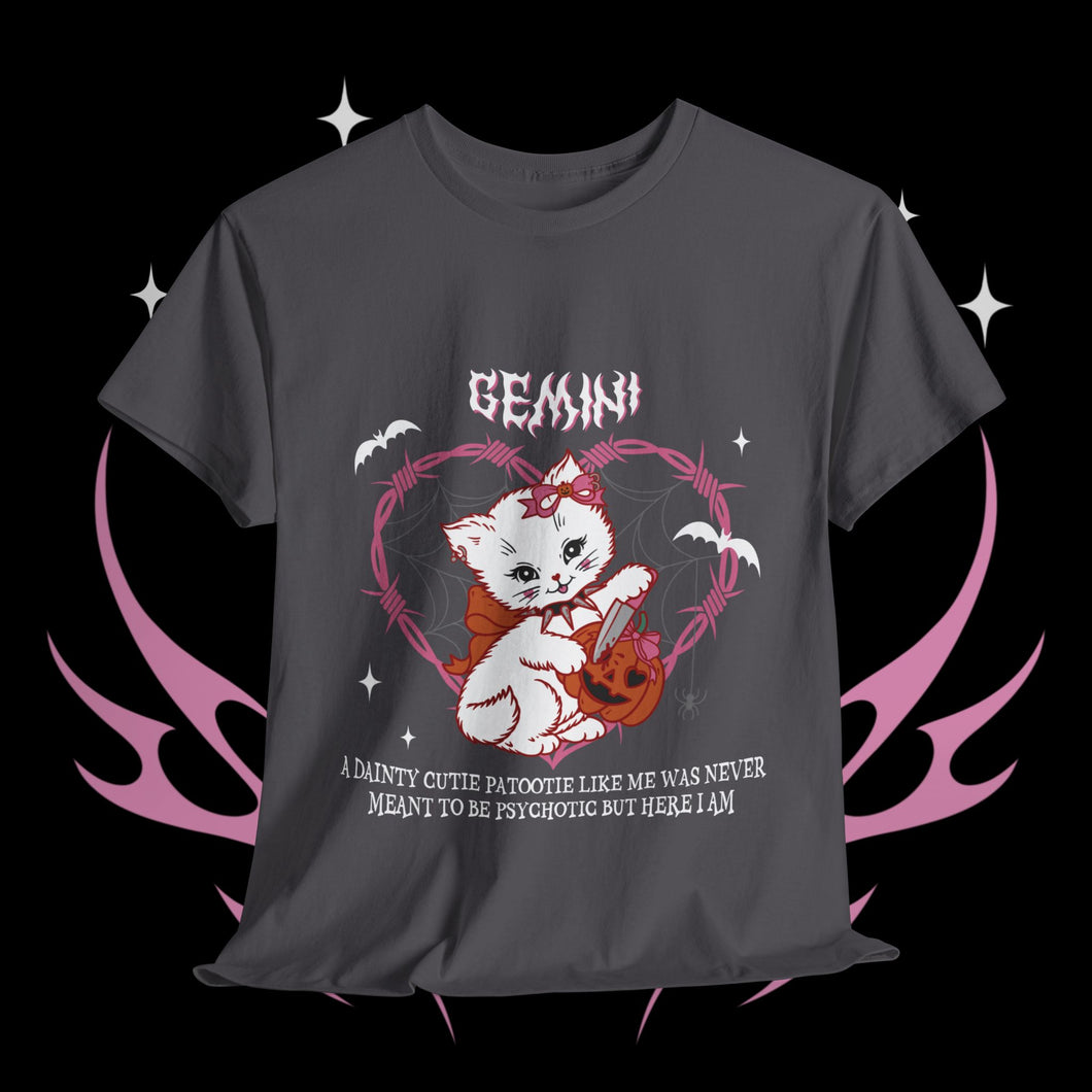 Gemini Halloween Kitty Cat Unisex Short Sleeve Tee