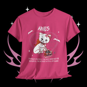 Aries Halloween Kitty Cat Unisex Short Sleeve Tee