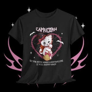 Capricorn Halloween Kitty Cat Unisex Short Sleeve Tee