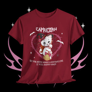 Capricorn Halloween Kitty Cat Unisex Short Sleeve Tee