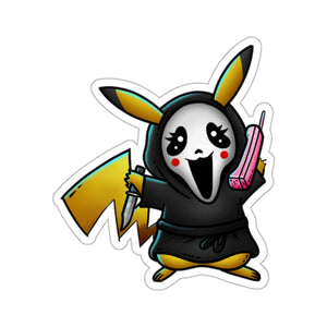 Pika Ghost Face Halloween Sticker