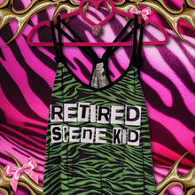 Load image into Gallery viewer, Retired scene kid green zebra tank top
