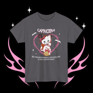 Capricorn Halloween Kitty Cat Unisex Short Sleeve Tee