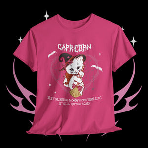 Capricorn Halloween Kitty Cat Unisex Short Sleeve Tee