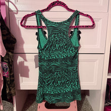 Load image into Gallery viewer, swag princess teal zebra leopard tank top Medium
