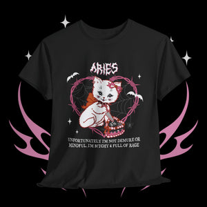 Aries Halloween Kitty Cat Unisex Short Sleeve Tee