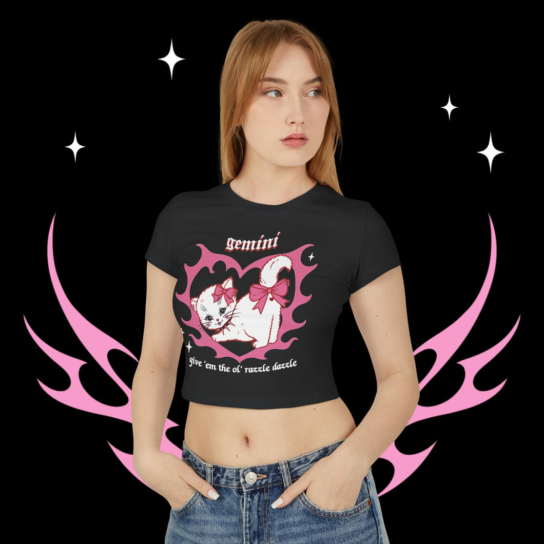 Gemini Kitty Cat Women's Baby Tee