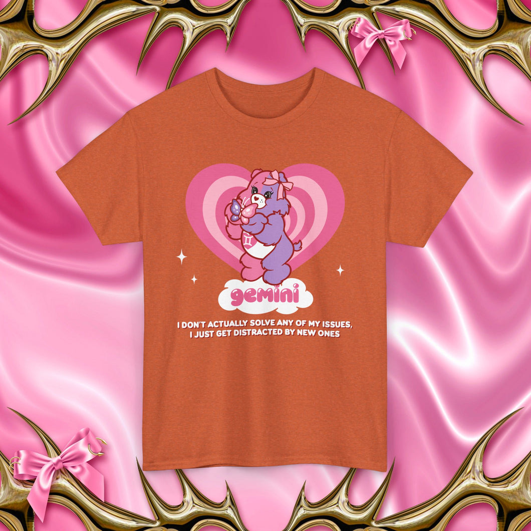 Gemini Care Bear Cartoon Unisex Short Sleeve Tee