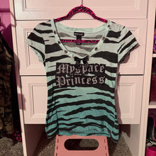 Load image into Gallery viewer, myspace princess teal blue shirt top Small
