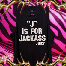 Load image into Gallery viewer, j is for jackass black tank top XL
