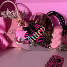 Load image into Gallery viewer, juicy inspired logo pink zebra heart mirror wall decor
