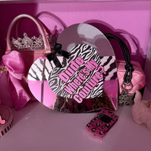 Load image into Gallery viewer, juicy inspired dude where’s my couture heart mirror wall decor
