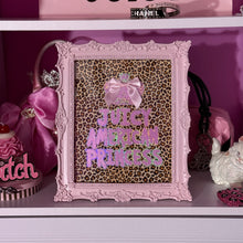 Load image into Gallery viewer, juicy inspired juicy american princess pink ornate frame wall decor
