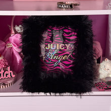 Load image into Gallery viewer, juicy inspired juicy angel pink zebra faux fur frame wall decor
