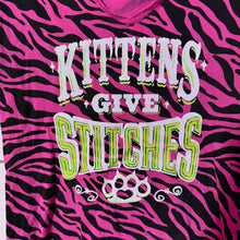 Load image into Gallery viewer, kittens give stitches pink zebra shirt top
