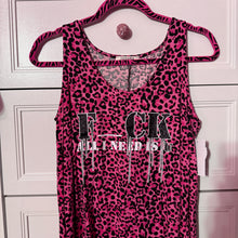 Load image into Gallery viewer, F_ck all i need is u pink leopard tank top
