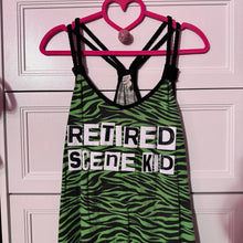Load image into Gallery viewer, Retired scene kid green zebra tank top
