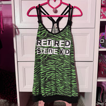 Load image into Gallery viewer, Retired scene kid green zebra tank top

