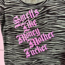 Load image into Gallery viewer, Smells like money mother fucker green zebra shirt top
