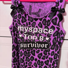 Load image into Gallery viewer, myspace top 8 survivor purple leopard tank top
