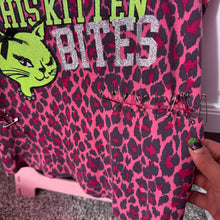 Load image into Gallery viewer, warning this kitten bites pink leopard tank top
