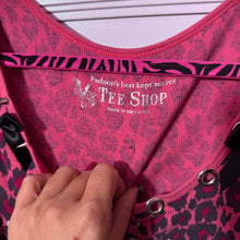 Load image into Gallery viewer, warning this kitten bites pink leopard tank top
