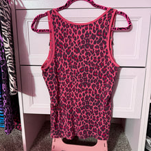 Load image into Gallery viewer, warning this kitten bites pink leopard tank top
