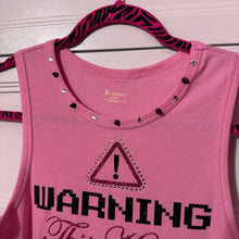 Load image into Gallery viewer, warning this kitten scratches pink tank top
