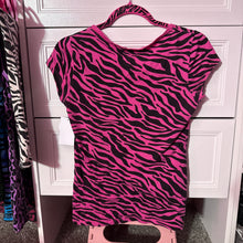 Load image into Gallery viewer, kittens give stitches pink zebra shirt top
