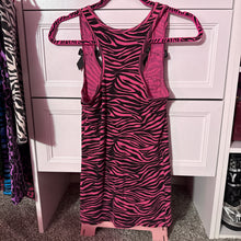 Load image into Gallery viewer, caution this kitten hisses pink zebra tank top
