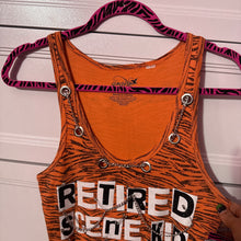 Load image into Gallery viewer, retired scene kid orange zebra tank top
