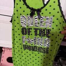 Load image into Gallery viewer, queen of the fcking universe green star tank top
