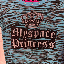 Load image into Gallery viewer, myspace princess blue zebra shirt top
