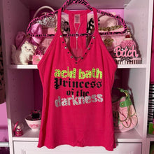 Load image into Gallery viewer, acid bath princess of the darkness pink halter tank top
