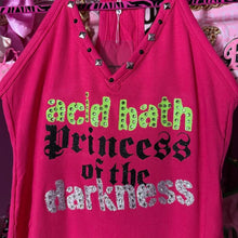 Load image into Gallery viewer, acid bath princess of the darkness pink halter tank top
