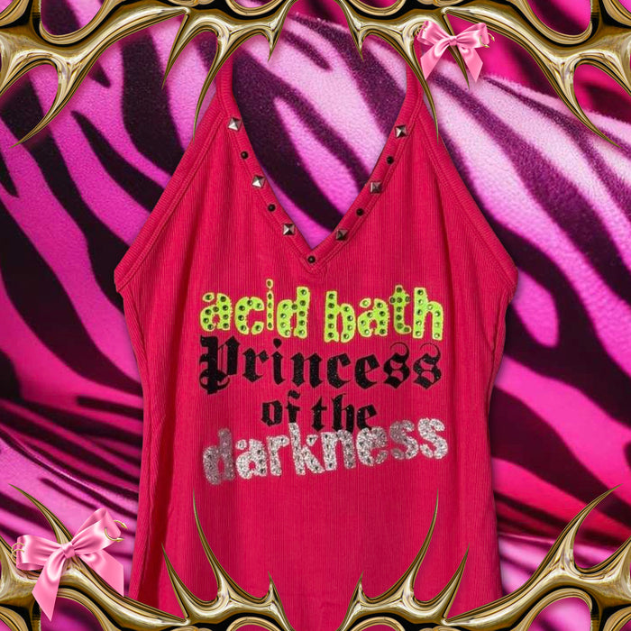 acid bath princess of the darkness pink halter tank top