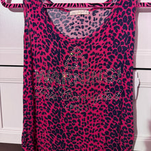 Load image into Gallery viewer, warning file corrupted pink leopard tank top Large
