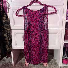 Load image into Gallery viewer, warning file corrupted pink leopard tank top Large
