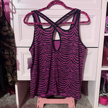 Load image into Gallery viewer, i peaked on myspace purple zebra tank top XL

