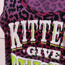 Load image into Gallery viewer, DISCOUNTED kittens give stitches pink leopard tank top Large
