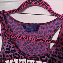 Load image into Gallery viewer, DISCOUNTED kittens give stitches pink leopard tank top Large
