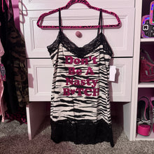 Load image into Gallery viewer, don’t be a nasty bitch zebra lace tank top XL
