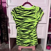 Load image into Gallery viewer, queen of the fcking universe green zebra shirt top Medium
