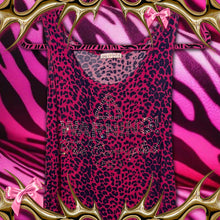Load image into Gallery viewer, warning file corrupted pink leopard tank top Large
