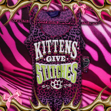 Load image into Gallery viewer, DISCOUNTED kittens give stitches pink leopard tank top Large
