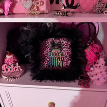 Load image into Gallery viewer, juicy inspired choose juicy pink leopard faux fur frame wall decor
