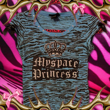 Load image into Gallery viewer, myspace princess blue zebra shirt top

