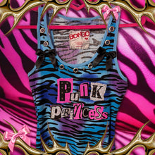 Load image into Gallery viewer, punk princess blue zebra tank top

