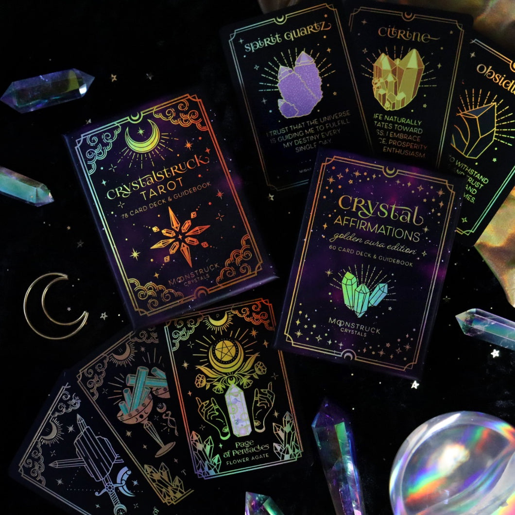 GOLD BUNDLE SET - Crystalstruck Tarot© & Crystal Affirmations© Card Decks